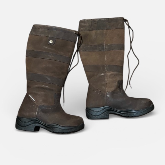 OEQ Ladies Brooke Country Durable Waterproof Brown Equestrian Tall Boot Size 7W - Picture 4 of 15